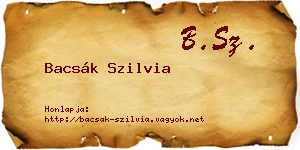 Bacsák Szilvia névjegykártya